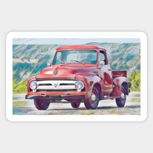 Classic 1953 Ford F100 Pick Up Truck Sticker